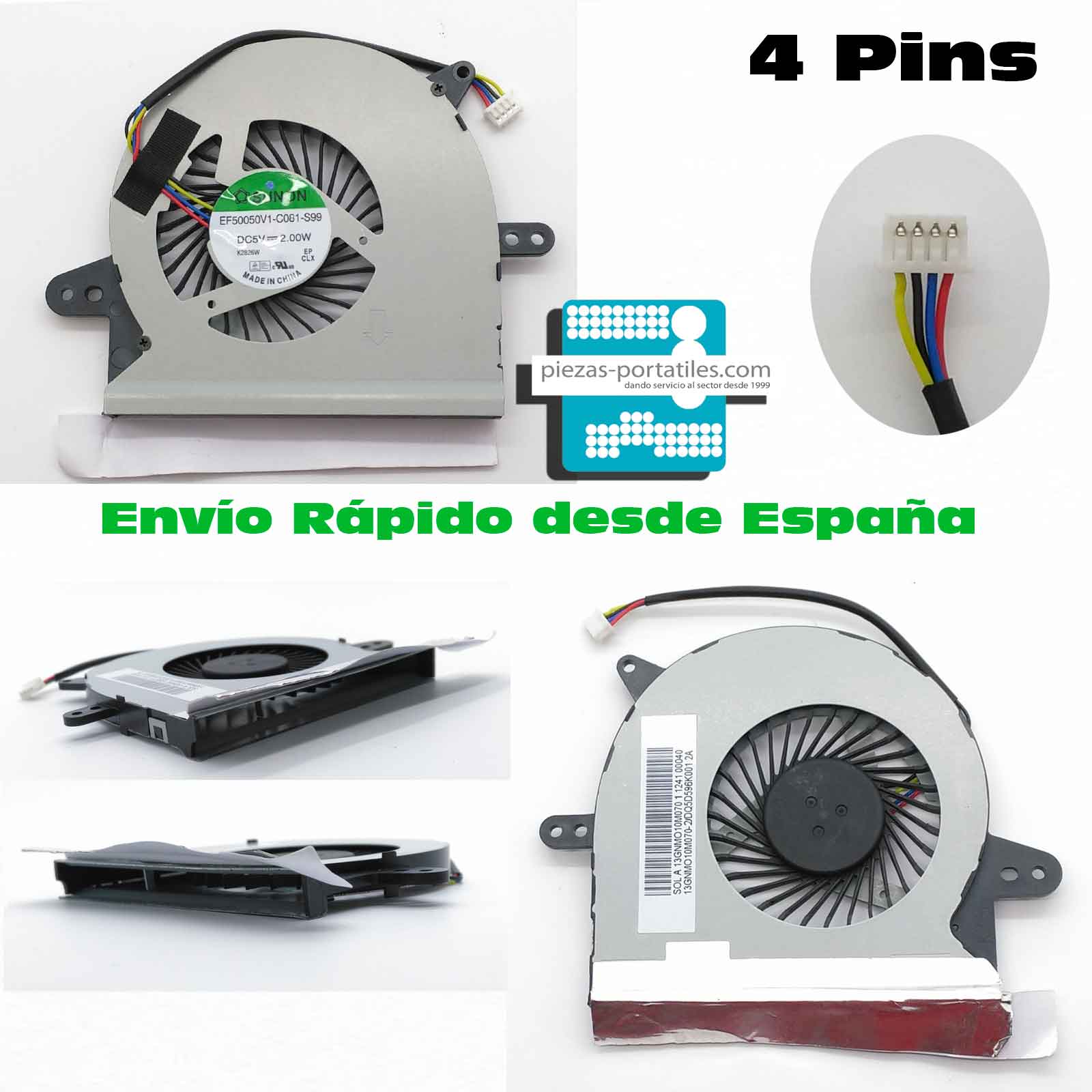 VENTILADOR PARA ASUS X401U X401V X501U X501V 13GNMO10M070 1 VENTILADOR PARA ASUS X401U X401V X501U X501V 13GNMO10M070 1