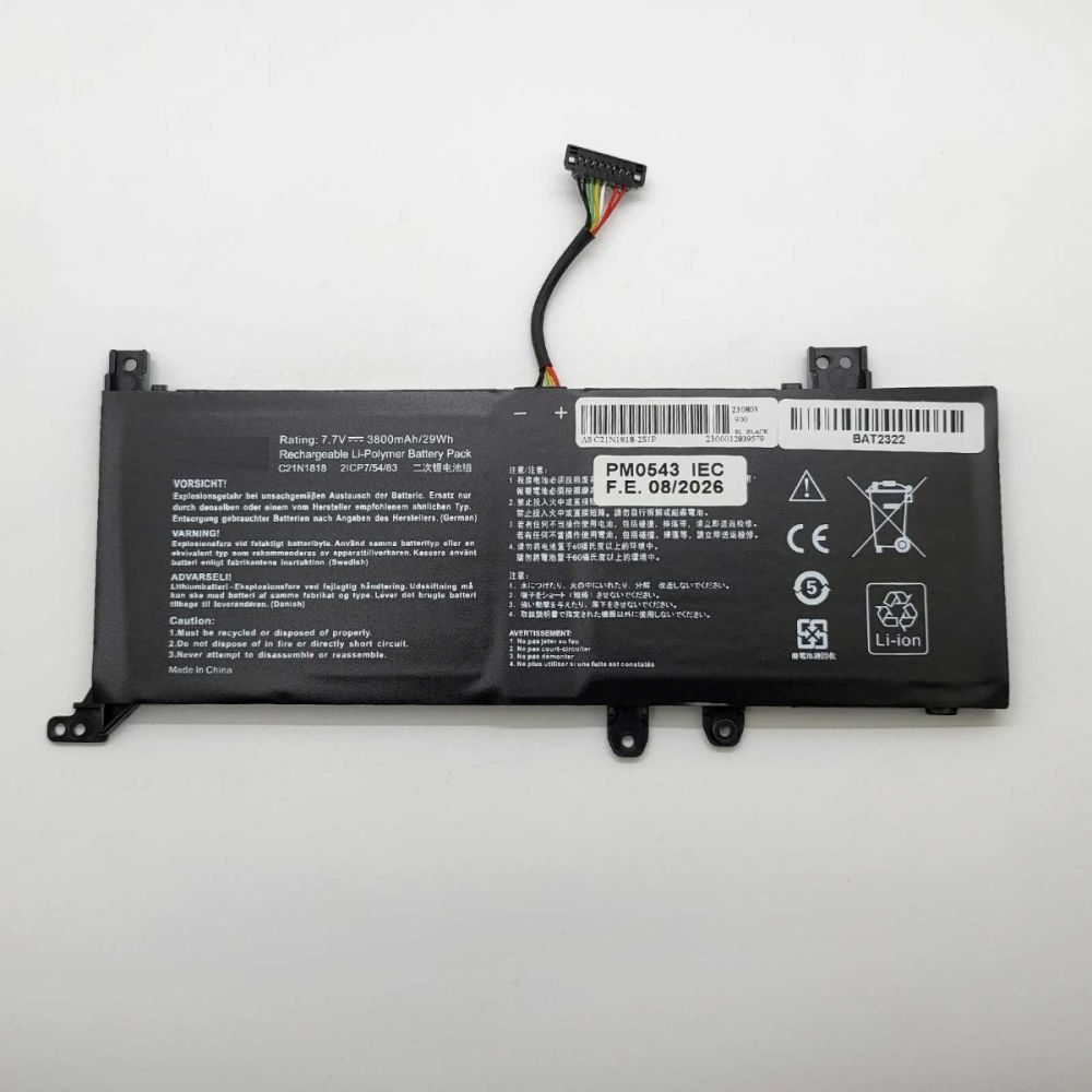 Bateria Compatible para Asus P/N: C21N1818 Li-Ion 7,7v 3800mAh