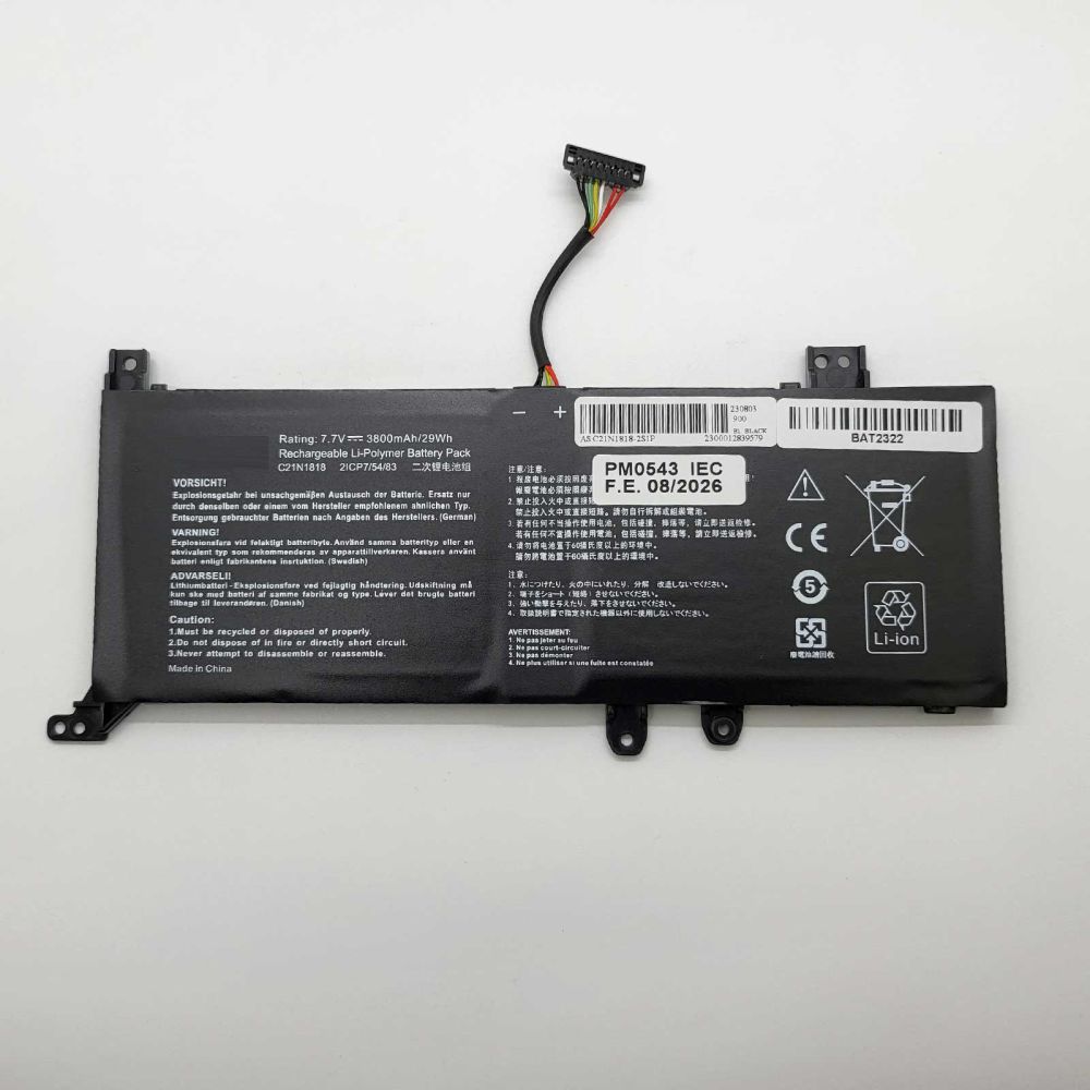 Bateria Compatible para Asus VivoBook 15 X512FB-EJ016T Li-Ion 7,7v 3800mAh