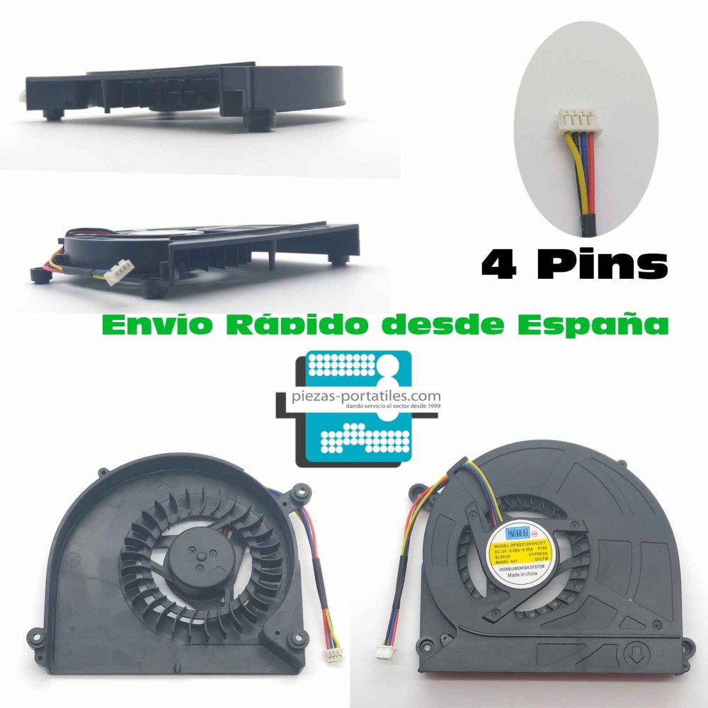 Fan Ventilador para Asus  K40IN K40IP K60IN K61IC 4 Pins F23