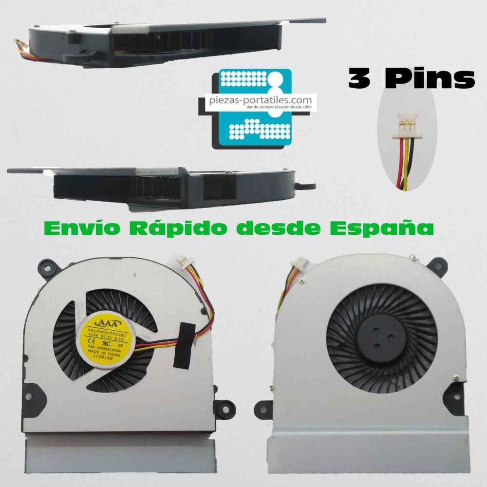 Fan Ventilador para Asus  K45A K45VD K45VG K45VM 3 Pins F31