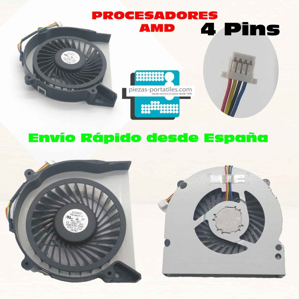 Fan Ventilador para Sony 60.4MS03.051 AMD Series 4 Pins F40