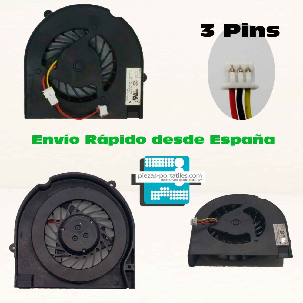 Fan Ventilador Compatible HP Compaq Presario CQ70-202TX 3 Pins 