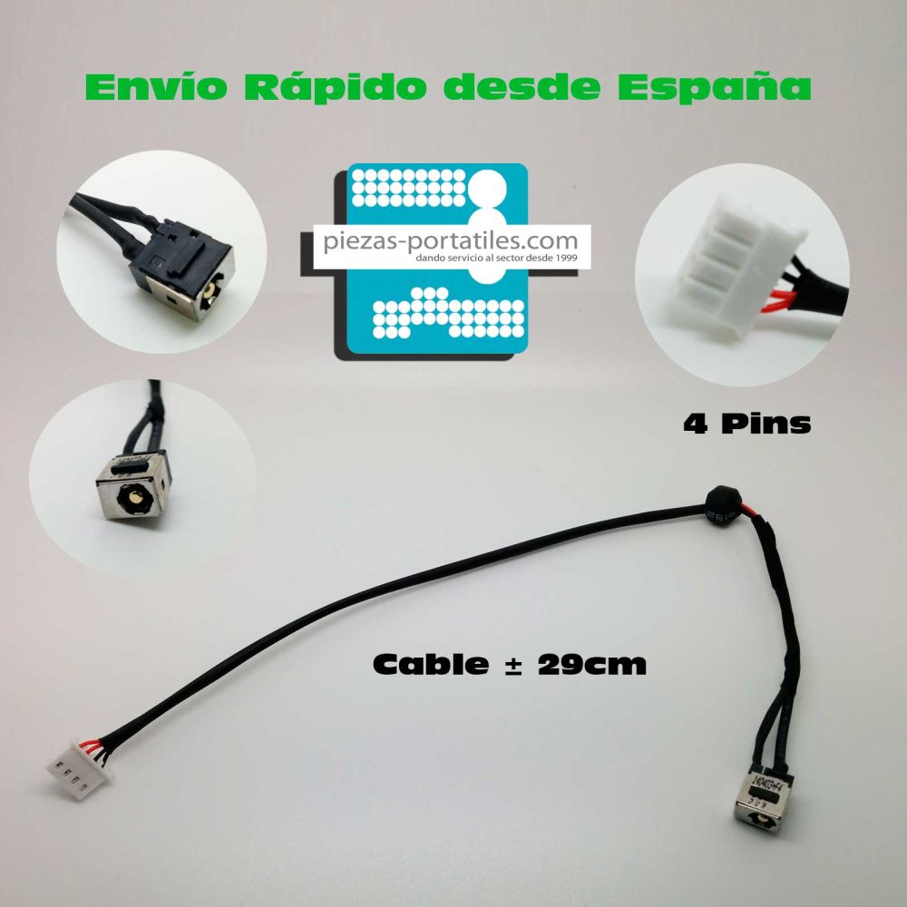 Conector DC Jack Toshiba Satellite L755-1LJ L755-1LK 4 pins  PJ135  Ver fotos