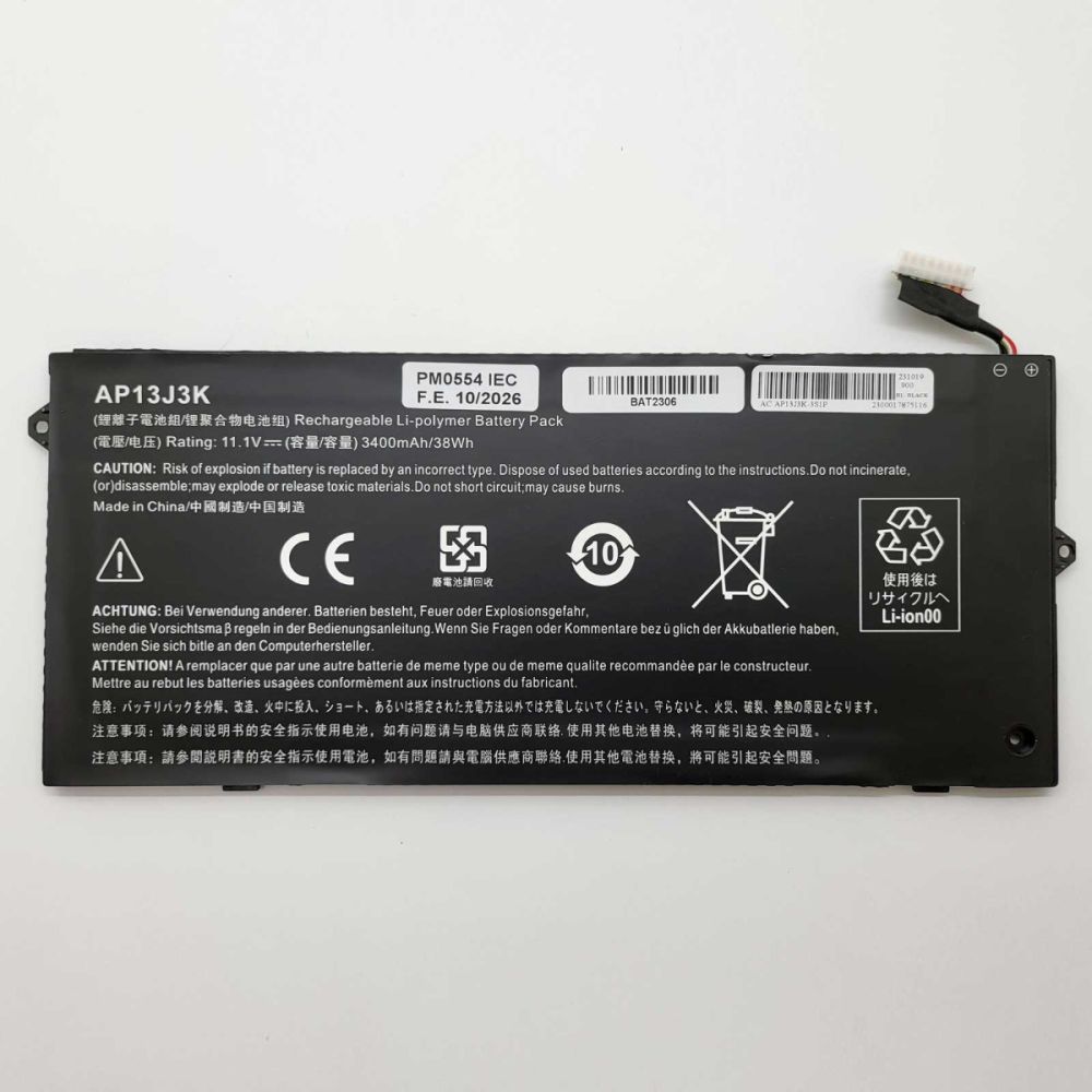 Bateria Compatible Acer P/N: AP13J3K Li-ion 11,1v 3400mAh 38Wh