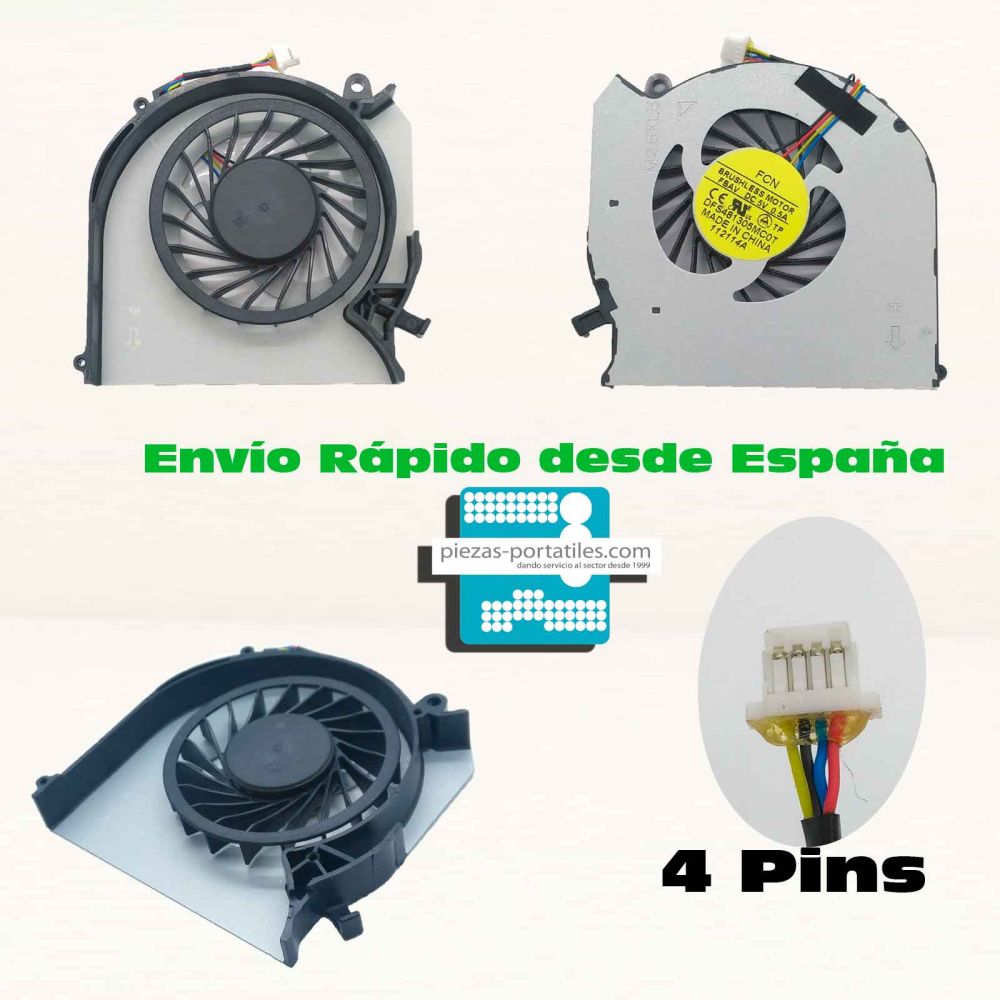 Fan Ventilador Compatible HP Compaq ENVY DV7T-7200 4 Pins 