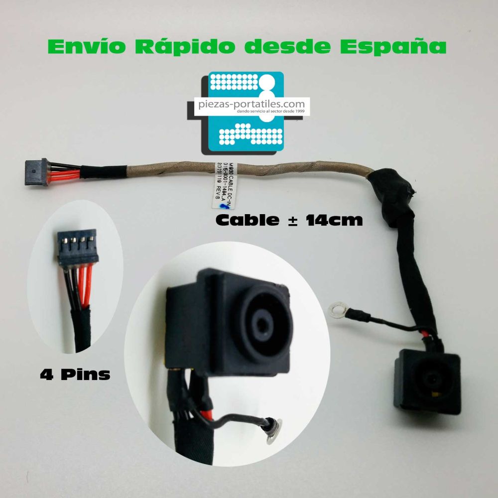 Conector DC Jack Sony Vaio VPCF11C5E  VPCF11D4E  4 pins PJ170 STOCK!! Ver fotos